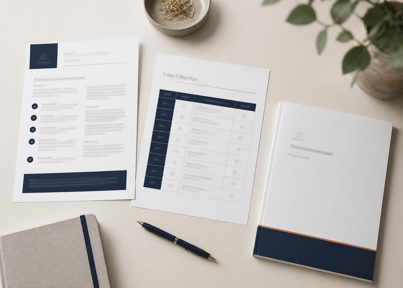 Pack executivo: decisão em 1 página, plano de 7 dias e dossiê personalizado